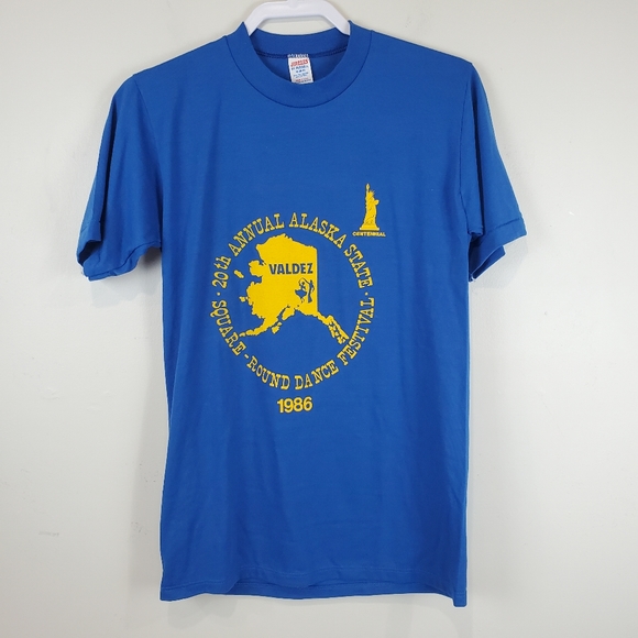 VTG 1986 Alaska Square Round Dancing Festival T Shirt M Valdez Single Stitch - Picture 6 of 8